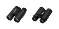 Modern binoculars. Optical device for long-range observation. Isolate on a white back