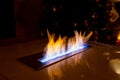 Modern bio fireplace in the marble slab Royalty Free Stock Photo