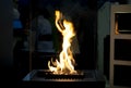 Modern bio fireplot fireplace on ethanol gas. Contemporary biofuel on ethanol