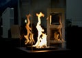 Modern bio fireplot fireplace on ethanol gas. Smart ecological alternative