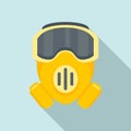Modern biohazard mask icon, flat style Royalty Free Stock Photo