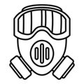 Modern biohazard mask icon, outline style Royalty Free Stock Photo