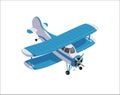 Modern biplane for agricultural use. Royalty Free Stock Photo