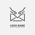 modern bird letter simple elegant logo icon