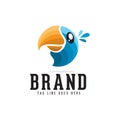Modern bird logo design, blue bird,parrot logo, vector ,icon, mascot, template Royalty Free Stock Photo