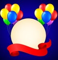 Modern birthday background with balloons and place for text Royalty Free Stock Photo