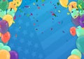 Modern birthday background Colorful  balloon with and confetti Royalty Free Stock Photo