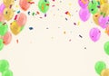 Modern birthday background Colorful  balloon with and confetti Royalty Free Stock Photo