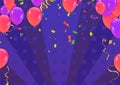 Modern birthday background Colorful  balloon with and confetti Royalty Free Stock Photo