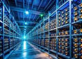 Modern Bitcoin Mining Farm A Steel Container Data Center Optimized for Efficiency and Scalability