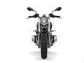 Modern black chopper motorcycle - front view Royalty Free Stock Photo