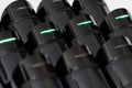 Modern black colored motion sensors in action indoors.Selective focus Royalty Free Stock Photo