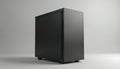 Modern black computer case with clean minimalist design, side panel. Ideal for custom PC builds, silent performance, enhanced Royalty Free Stock Photo