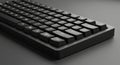 Modern Black Computer Keyboard Close-up on Gray Background Royalty Free Stock Photo