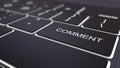 Modern black computer keyboard and luminous comment key. 3D rendering Royalty Free Stock Photo