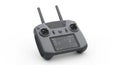 Modern black drone remote controller with LCD screen and antennas on white background Royalty Free Stock Photo