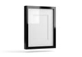 Modern black framed empty picture frame on a white background Royalty Free Stock Photo