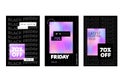 Modern Black Friday flyer, promo banner in brutalism style, word background. Price tag badge, simple concept Royalty Free Stock Photo