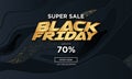 modern black friday golden super sale with abstract 3d black decoration Royalty Free Stock Photo