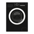 Modern Black Front- Loading Washing Machine with White Trim and Digital Display laundry Royalty Free Stock Photo
