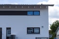 modern black garage in suburban street