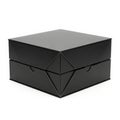 Modern black geometric storage box isolated on white background Royalty Free Stock Photo