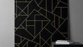 Modern Black Gold Geometric Pattern Abstract Luxury Background for Contemporary Interior Design Royalty Free Stock Photo