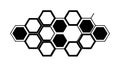 Modern Black Hexagonal Grid Pattern Abstract Background, vector design Generative AI Royalty Free Stock Photo