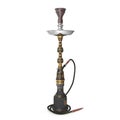 Modern black hookah isolated on white. 3D illustration