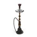 Modern black hookah isolated on white. 3D illustration