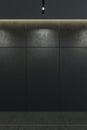 Modern black interior, empty room, 3d render Royalty Free Stock Photo