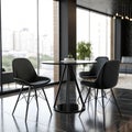 Modern black interior room with table and chairs Royalty Free Stock Photo