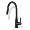 Modern black kitchen faucet with pull-down sprayer Royalty Free Stock Photo