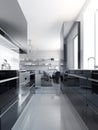 Modern black kitchen interior Royalty Free Stock Photo
