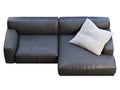 Modern black leather chaise lounge sofa with pillow. 3d render Royalty Free Stock Photo