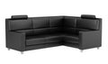 Modern black leather couch isolated on white Royalty Free Stock Photo