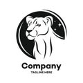 Modern black lioness logo. Vector illustration.