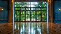 Modern black loft house with steel frame pavilion and glass doors surrounded by nature