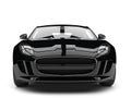 Modern black luxury sports car - front view closeup shot Royalty Free Stock Photo