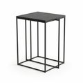 Modern Black Metal Side Table With Square Top And Rectangular Base On White Background end table Royalty Free Stock Photo