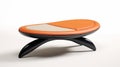 Modern Black And Orange Shaped Stool: Futuristic Glam Furniture