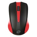 Modern black and red computer mouse on white background. Royalty Free Stock Photo