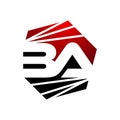 modern black red initial BA Letter Logo Design vector illustrations