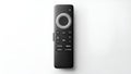 Modern Black Remote Control on White Background Royalty Free Stock Photo
