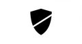 Modern Black Security Shield Icon with Diagonal Line Royalty Free Stock Photo