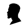 Modern Black Silhouette Portrait of a Man with Beard and Hairstyle Royalty Free Stock Photo