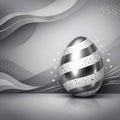 Modern Black And Silver Easter Egg With Speckled Spiral Abstract Design Royalty Free Stock Photo