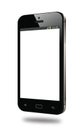 Modern black smart phone white screen Royalty Free Stock Photo