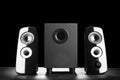 Modern black sound speakers Royalty Free Stock Photo