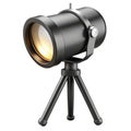 Modern black spotlight with adjustable tripod stand Royalty Free Stock Photo